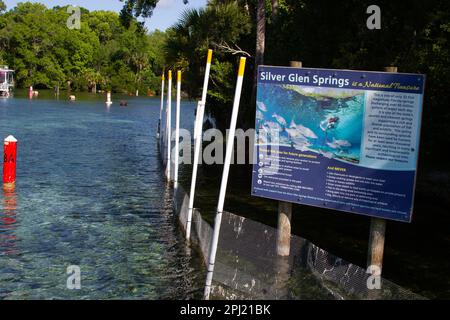 Ingresso all'acqua di Silver Glen Springs Foto Stock