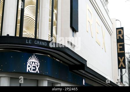 Parigi, Francia. Febbraio 19. 2023. Cinema Grand Rex. La più grande sala di proiezione parigina, risalente al 1930. Foto Stock