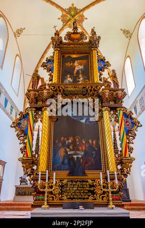 Soro, Danimarca, 21 giugno 2022: Interno di SorГё Klosterkirke in Danimarca. Foto Stock