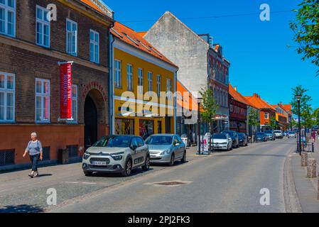 Soro, Danimarca, 21 giugno 2022: Via commerciale al centro di Soro, Danimarca. Foto Stock