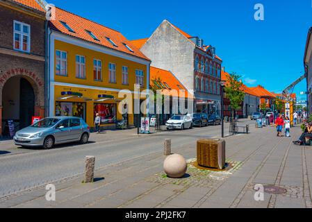 Soro, Danimarca, 21 giugno 2022: Via commerciale al centro di Soro, Danimarca. Foto Stock