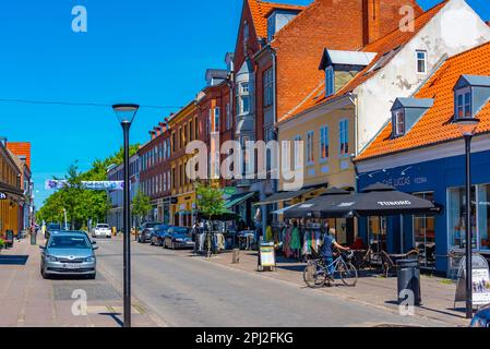 Soro, Danimarca, 21 giugno 2022: Via commerciale al centro di Soro, Danimarca. Foto Stock