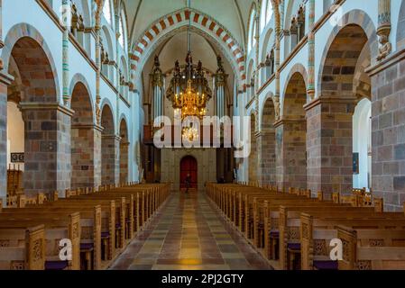 Ribe, Danimarca, 17 giugno 2022: Interno della cattedrale di Ribe in Danimarca. Foto Stock