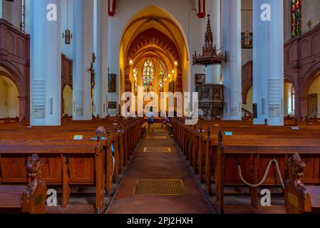 Lipsia, Germania, 8 agosto 2022: Interno della chiesa di San Tommaso nella città tedesca di Lipsia. Foto Stock