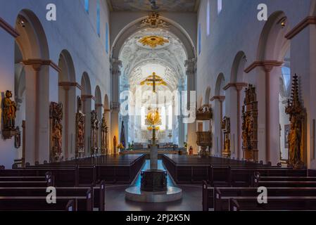 Würzburg, Germania, 12 agosto 2022: Interno della cattedrale di Würzburger in Germania. Foto Stock