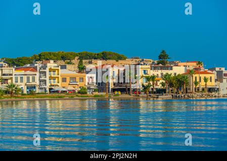 Rethimno, Grecia, 21 agosto 2022: Skyline della città greca Rethimno, Grecia. Foto Stock