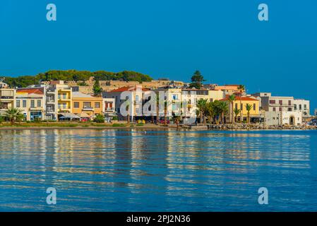 Rethimno, Grecia, 21 agosto 2022: Skyline della città greca Rethimno, Grecia. Foto Stock