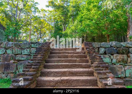 Sigiriya, Sri Lanka, 5 febbraio 2022: Giardini della fortezza rocciosa di Sigiriya in Sri Lanka. Foto Stock