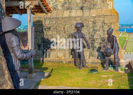 Galle, Sri Lanka, 20 gennaio 2022: Statue di soldati coloniali a Galle, Sri Lanka. Foto Stock