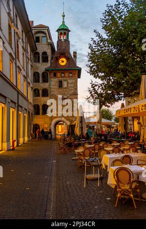 Ginevra, Svizzera, 19 settembre 2022: Strada storica nel centro storico di Ginevra, Svizzera. Foto Stock