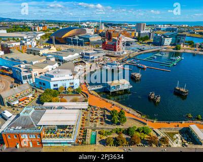 Cardiff, Galles, 17 settembre 2022: Vista panoramica della baia di Cardiff in Galles. Foto Stock