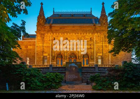 Turku, Finlandia, 19 luglio 2022: Vista al tramonto del Museo d'Arte di Turku in Finlandia. Foto Stock