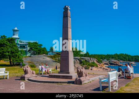 Hanko, Finlandia, 20 luglio 2022: Monumento della libertà nella città finlandese Hanko. Foto Stock