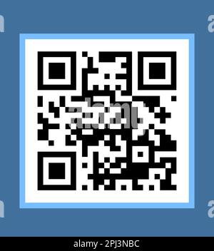 Immagine del codice QR su sfondo blu Foto Stock