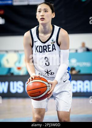 Spagna, Tenerife, 25 settembre 2018: Donna coreana di pallacanestro Leeseul Kang durante la Coppa del mondo di pallacanestro femminile Foto Stock