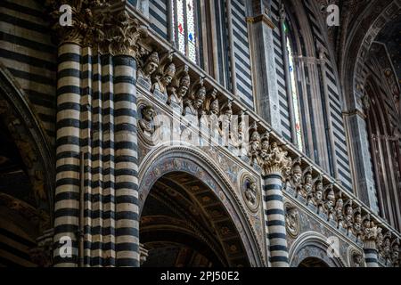 Teste di Papi nella Cattedrale di Siena Foto Stock