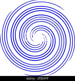 Logo con linee concentriche Swirl Circle. Simbolo del pattern di onde sonore rotonde e anelli increspati. Illustrazione del vettore piatto Illustrazione Vettoriale