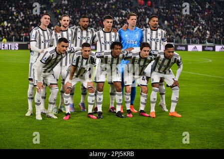 La Juventus pone davanti alla Serie Un match tra la Juventus FC e il Torino FC allo Stadio Allianz il 28 febbraio 2023 a Torino. ( Foto Stock