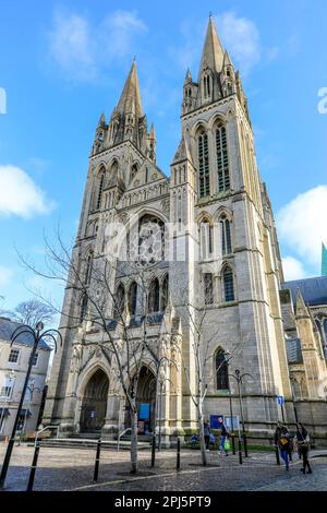 L'ingresso alla cattedrale della Beata Vergine Maria, Truro, Cornwall, England, Regno Unito Foto Stock