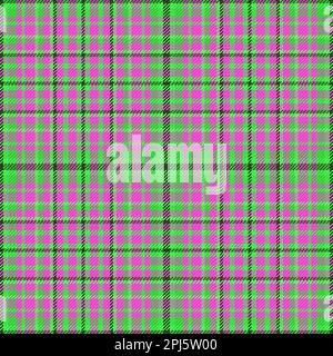 Texture vettoriale senza giunture. Modello plaid tartan. Controllo dello sfondo in tessuto nei colori verde e viola. Illustrazione Vettoriale