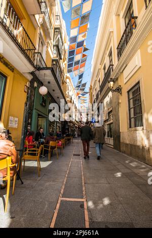 San Juan strada pedonale a Badajoz Foto Stock