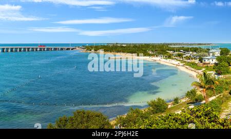 Vista aerea di Calusa e della spiaggia di Loggerhead nelle Florida Keys Foto Stock