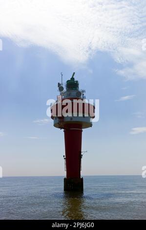 Faro Alte Weser nel Mare del Nord, Germania Foto Stock