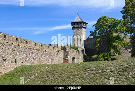 Castello medievale in rovina di Helfštýn in Moravia Foto Stock