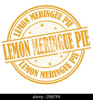 Meringa al limone torta grunge bollo di gomma su sfondo bianco, illustrazione vettoriale Illustrazione Vettoriale