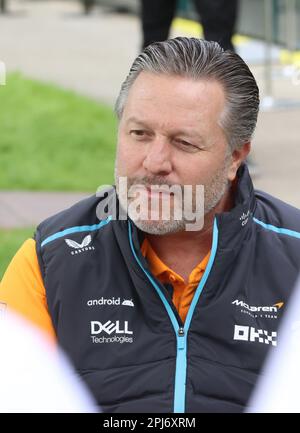 MELBOURNE, Australia, 30. Marzo 2023; Zak BROWN, direttore esecutivo del McLaren Technology Group, USA, Chief Executive Officer McLaren durante il Gran Premio D'AUSTRALIA di Formula uno il 30th 2023 marzo, Albert Park - Melbourne, Formel 1 Rennen in Australien, Motorsport, F1 GP, Honorarpflichtiges Foto, fee reasive image, Copyright © Clay CROSS / ATP images (CROSS Clay / ATP / SPP) Foto Stock