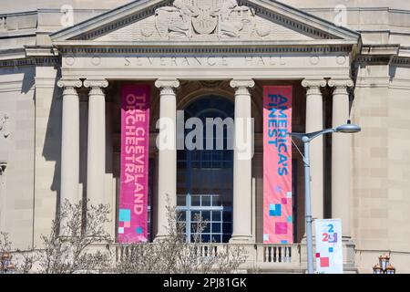 Severance Music Center, Severance Hall, sede della Cleveland Orchestra su Euclid Avenue presso l'University Circle di Cleveland, Ohio Foto Stock