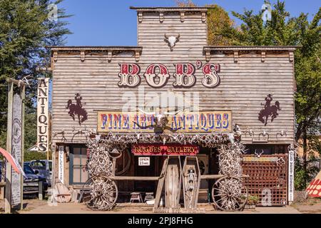 Hulett città con Wild West Saloons, Wyoming, Stati Uniti d'America Foto Stock