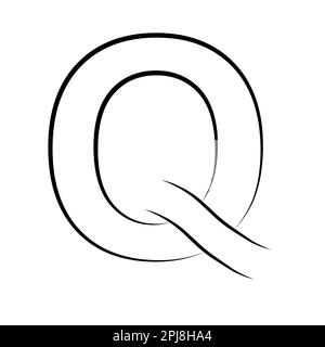 Logo lettera q icona asse alfabeto logotipo q emblema Illustrazione Vettoriale
