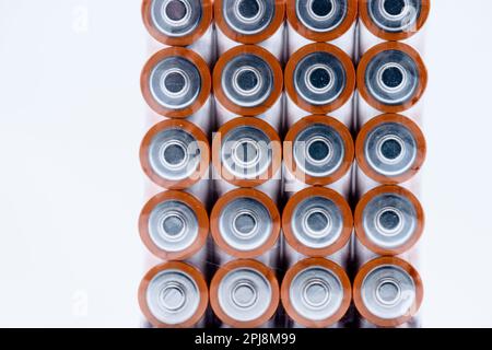 Quattro pile di batterie alcaline AA Foto Stock