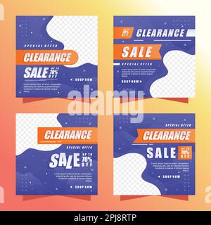 Post sui social media di vendita di liquidazione Illustrazione Vettoriale