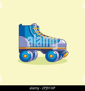 Disegno di cartoni animati sportivi con pattini a rotelle Illustrazione Vettoriale