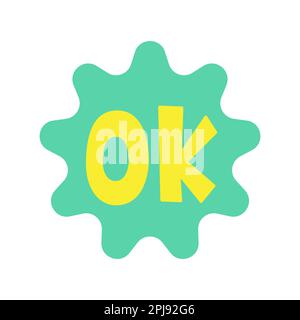 OK fumetto Chat Sticker Vector Illustration Illustrazione Vettoriale