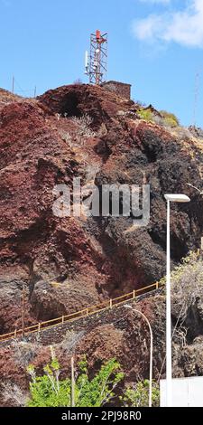 Antenne per telecomunicazioni in cima alla montagna a El Hierro, Santa Cruz de Tenerife, Isole Canarie, Spagna, Europa Foto Stock