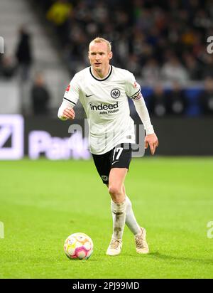 Francoforte, Germania. 31st Mar, 2023. Sebastian RODE (F) Action, Soccer 1st Bundesliga, 26th matchday, Eintracht Frankfurt (F) - VfL Bochum (BO) 1:1, on 31,03. 2023 a Francoforte/Germania. I regolamenti #DFL vietano qualsiasi uso di fotografie come sequenze di immagini e/o quasi-video # Credit: dpa/Alamy Live News Foto Stock