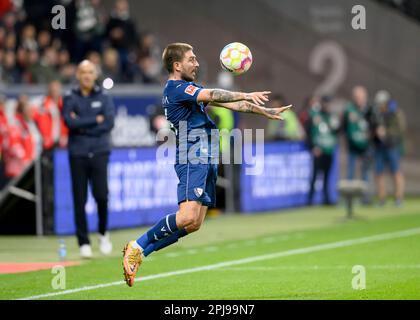 Francoforte, Germania. 31st Mar, 2023. Konstantinos STAFYLIDIS (BO) Action, Soccer 1st Bundesliga, 26th matchday, Eintracht Frankfurt (F) - VfL Bochum (BO) 1:1, on 31,03. 2023 a Francoforte/Germania. I regolamenti #DFL vietano qualsiasi uso di fotografie come sequenze di immagini e/o quasi-video # Credit: dpa/Alamy Live News Foto Stock