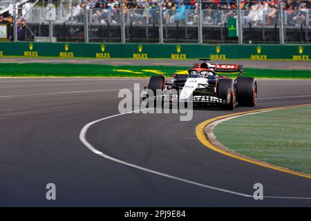 Melbourne, Australia. 01st Apr, 2023. 1st Aprile 2023: Circuito Grand Prix di Melbourne, Melbourne, Victoria, Australia: Gran Premio di Formula 1 Australiana: Qualifiche: Numero 21 pilota della Scuderia AlphaTauri Nyck de Vries durante le qualifiche alla Formula 1 Australiana credito: Action Plus Sports Images/Alamy Live News Foto Stock
