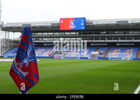 Selhurst Park, Selhurst, Londra, Regno Unito. 1st Apr, 2023. Premier League Football, Crystal Palace contro Leicester City; Bandiera d'angolo Credit: Action Plus Sports/Alamy Live News Foto Stock