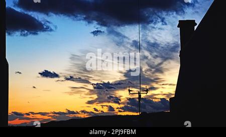 Tramonto a El Vendrell, Baix Penedes, Tarragona, Catalunya, Spagna, Europa Foto Stock