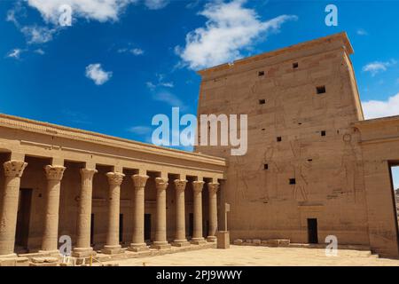 Tempio di file ad Assuan, Egitto Foto Stock