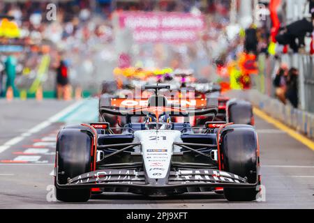 Melbourne, Victoria, Australia. 1st Apr, 2023. MELBOURNE, AUSTRALIA - APRILE 01: Nyck De Vries dei Paesi Bassi guida la Scuderia AlphaTauri AT04 durante le qualifiche al Gran Premio d'Australia 2023 all'Albert Park di Melbourne, Australia (Credit Image: © Chris Putnam/ZUMA Press Wire) SOLO PER USO EDITORIALE! Non per USO commerciale! Credit: ZUMA Press, Inc./Alamy Live News Foto Stock