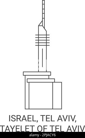 Israele, Tel Aviv, Tayelet di Tel Aviv viaggio punto di riferimento vettore illustrazione Illustrazione Vettoriale