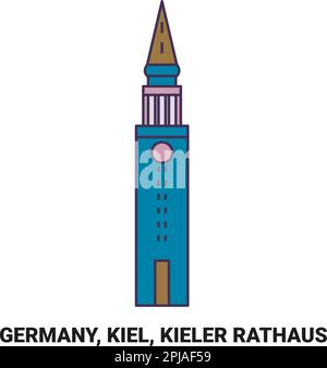 Germania, Kiel, Kieler Rathaus viaggio punto di riferimento vettore illustrazione Illustrazione Vettoriale