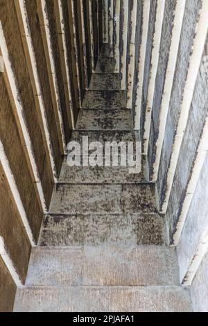 Il soffitto/tetto di una camera all'interno della Piramide Rossa nella necropoli di Dahshur in Egitto Foto Stock