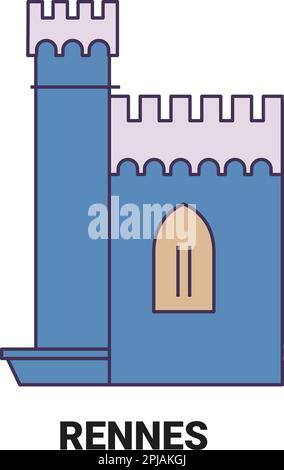 Francia, Rennes viaggio punto di riferimento vettore illustrazione Illustrazione Vettoriale