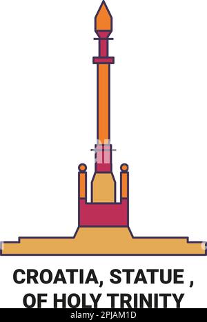 Croazia, Statua , di viaggio della Santissima Trinità punto di riferimento vettoriale illustrazione Illustrazione Vettoriale